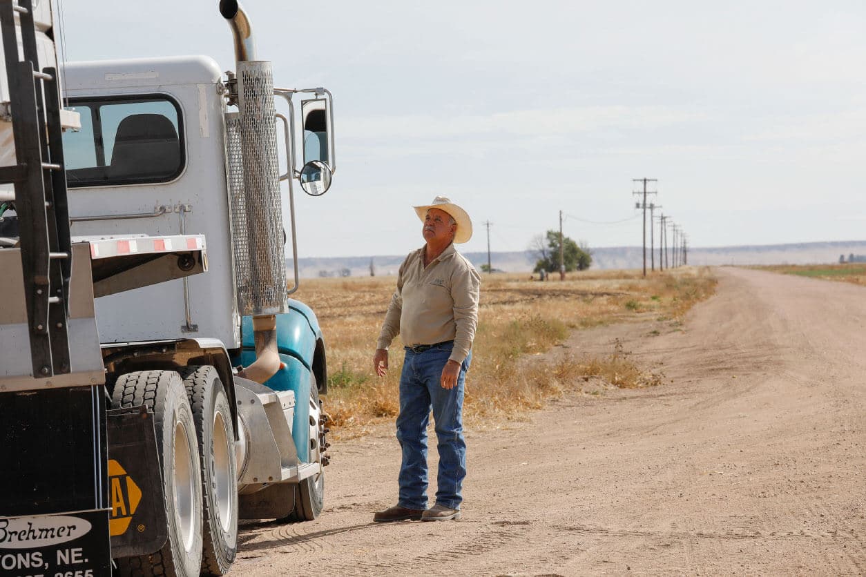 guy outside a semi